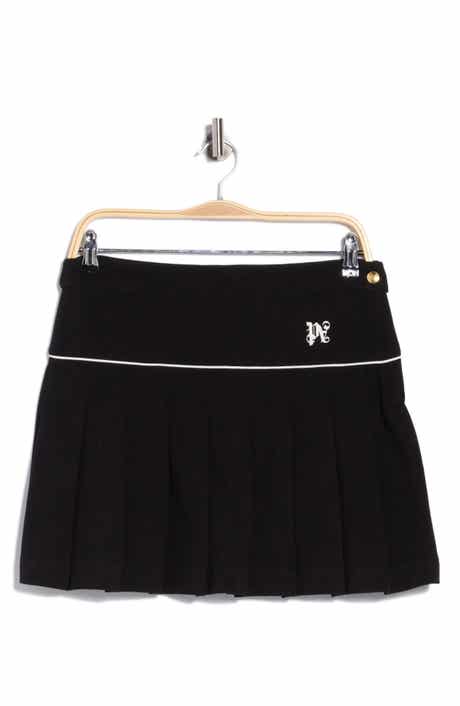 Pleated Cotton Miniskirt