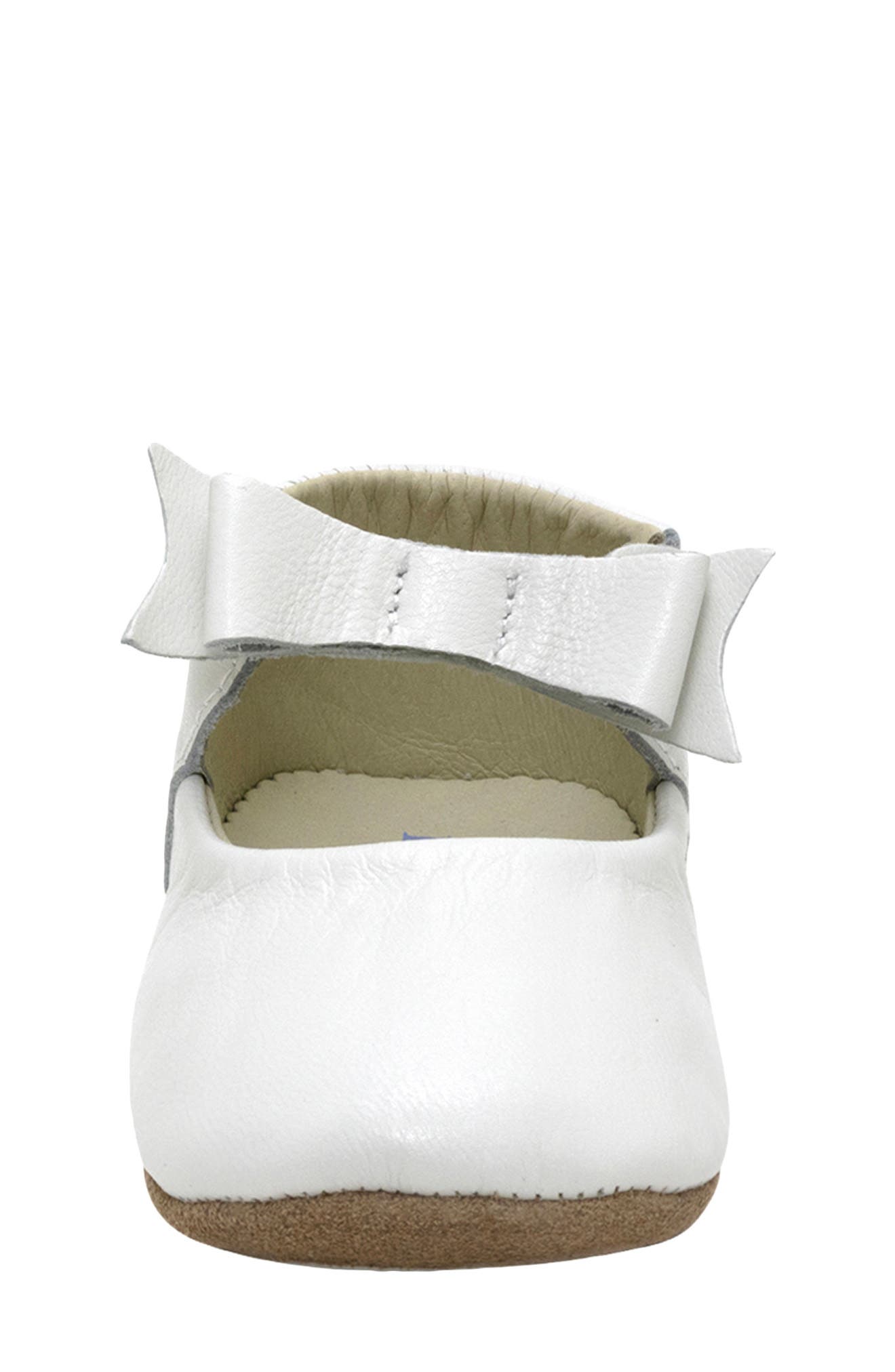 Sofia Bow Mary Jane Crib Shoe, Alternate, color, WHITE