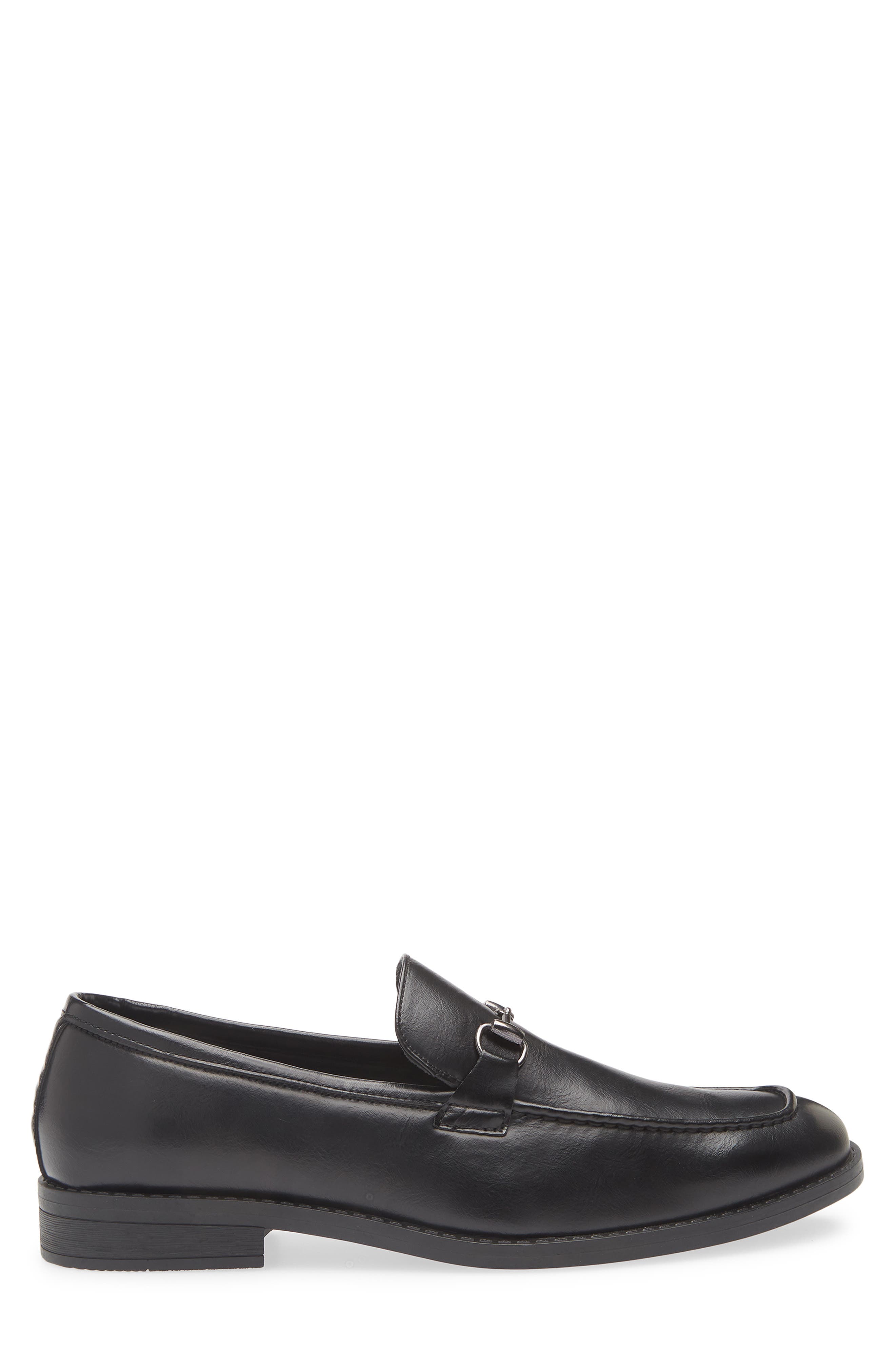 GEOFFREY BEENE Faux Leather Loafer, Alternate, color, Black