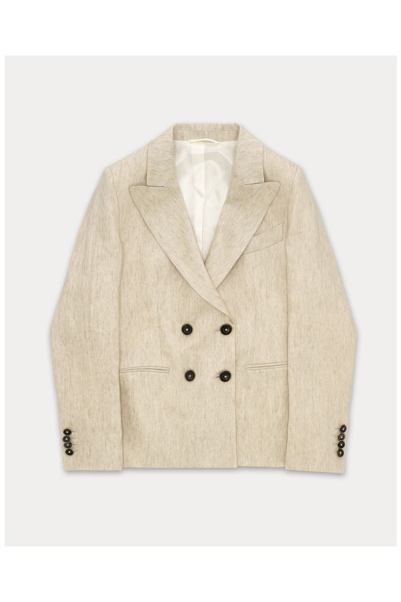Bastien Classic Linen Jacket, Main, color, Cream