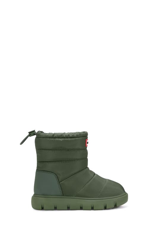 Hunter Kids' Cuddle Lug Sole Insulated Waterproof Snow Boot In Green