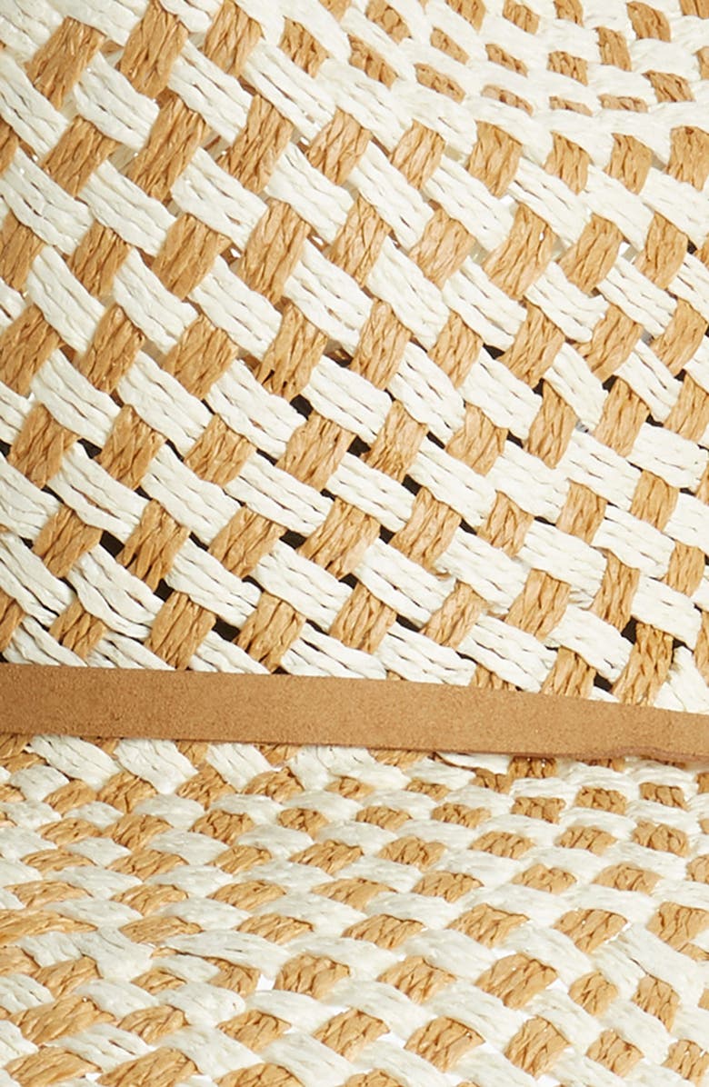 Lele Sadoughi Check Straw Hat, Alternate, color, 