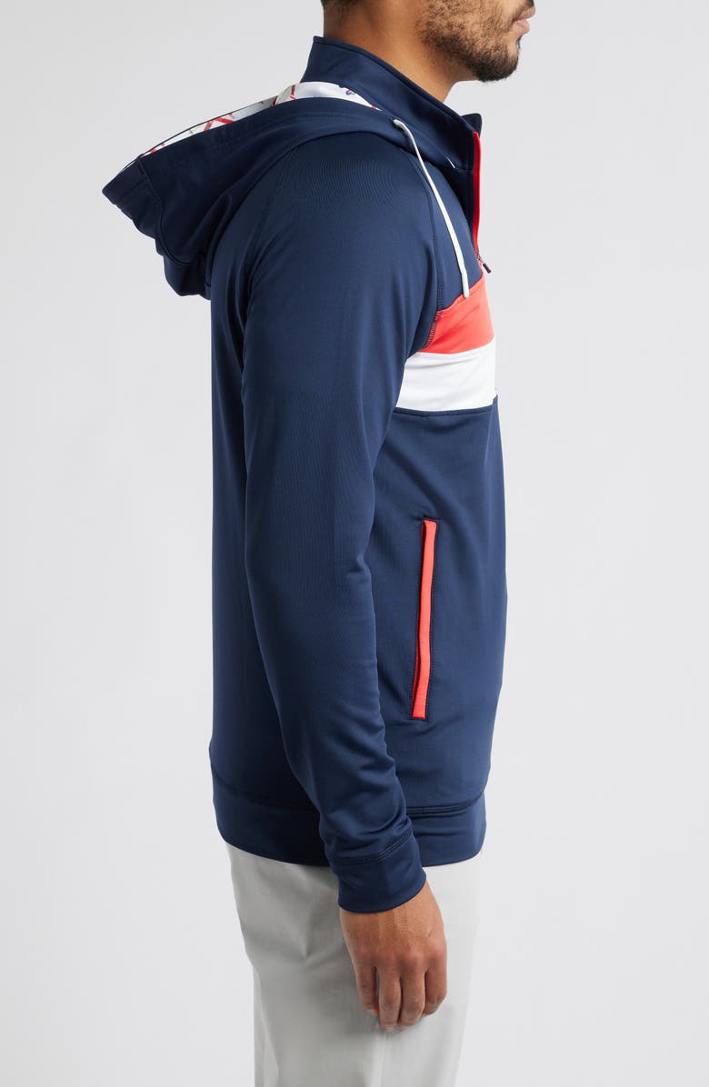 Swannies Ski Print Colorblock Half Zip Hoodie, Alternate, color, Navy