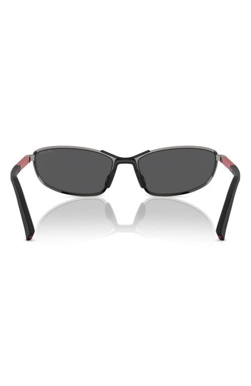 Prada Linea Rossa 60mm Oval Sunglasses In Gunmetal