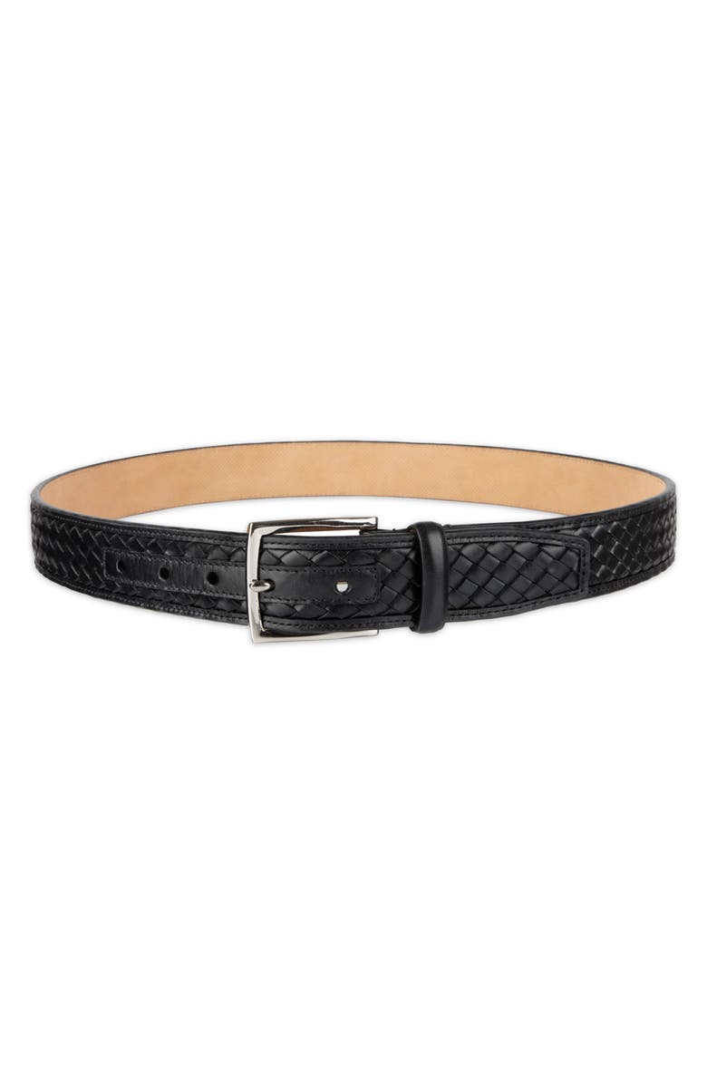 Cole Haan Woven Leather Belt, Alternate, color, Black