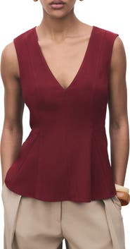 MANGO Sleeveless Peplum Top