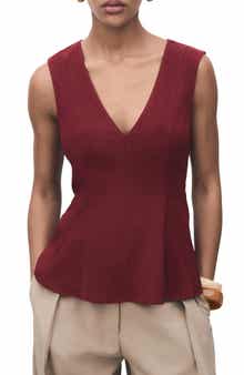 MANGO Sleeveless Peplum Top