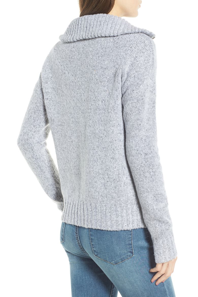 Quarter Zip Sweater, Alternate, color, HEATHER GREY