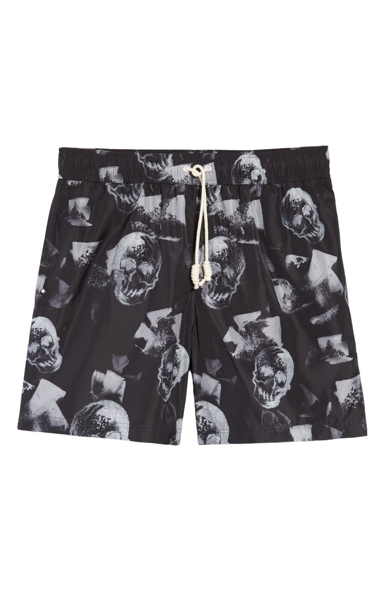 Palm Angels Skull Print Swim Trunks, Main, color,