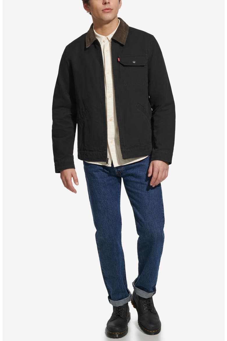 Lightweight Cotton Twill Utility Jacket, Alternate, color, BLACK