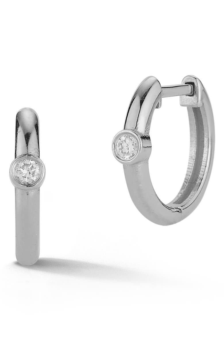 Ember Fine Jewelry 14K White Gold & Diamond Hoop Earrings - 0.06 ctw, Main, color, 