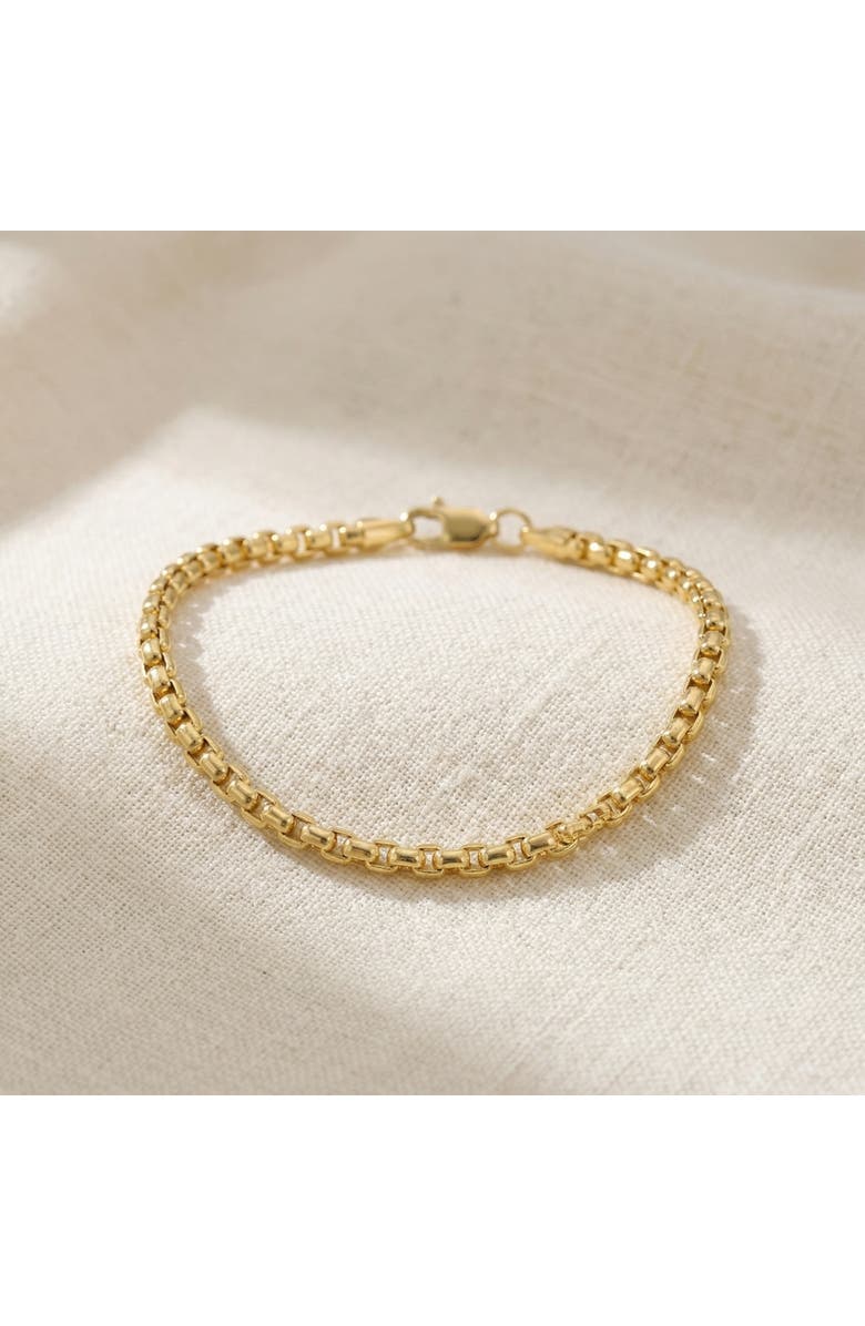 Bliss Diamond 14k Gold Filled 3.5-mm Round Box Link Chain Bracelet, Alternate, color, 14K Yellow Gold