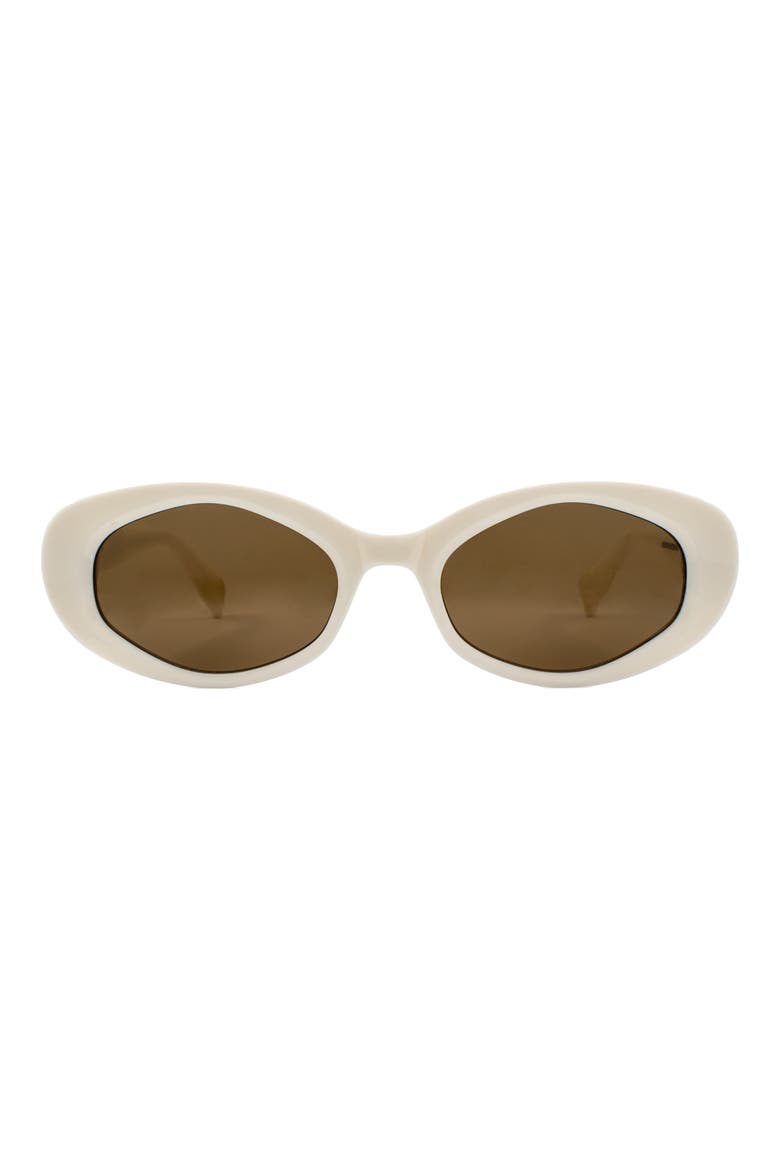 Carolyn 52mm Oval Sunglasses, Main, color, GLOSS CREME