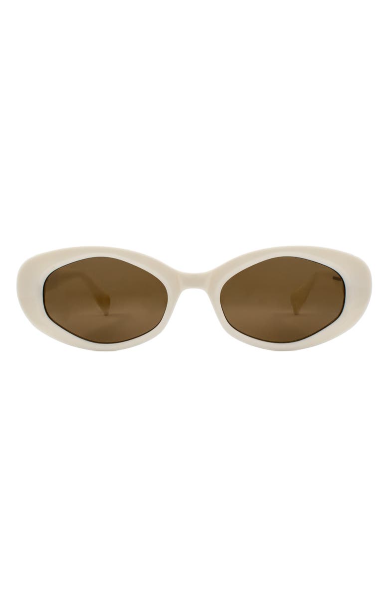 AllSaints Carolyn 52mm Oval Sunglasses, Main, color, Gloss Creme