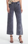 Bayeas High Waist Raw Hem Ankle Wide Leg Jeans