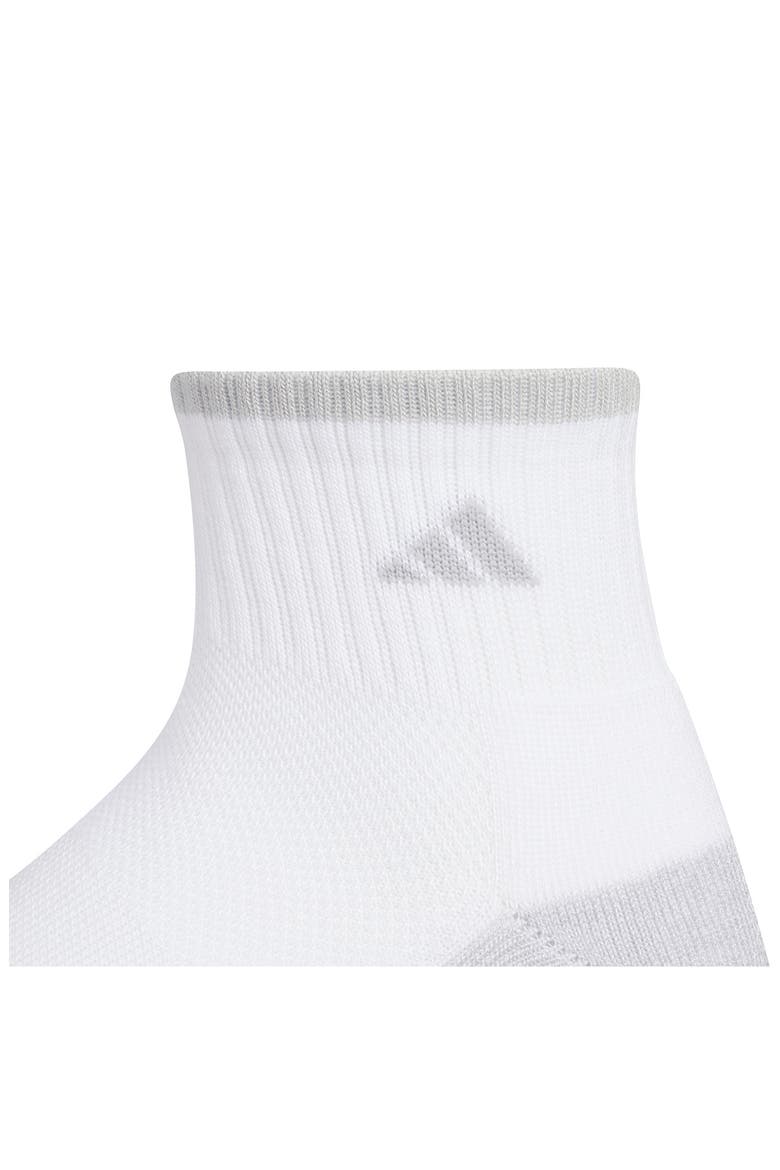 Cushioned 3-Pack Quarter Crew Socks, Alternate, color, WHITE/ CLEAR ONIX GREY