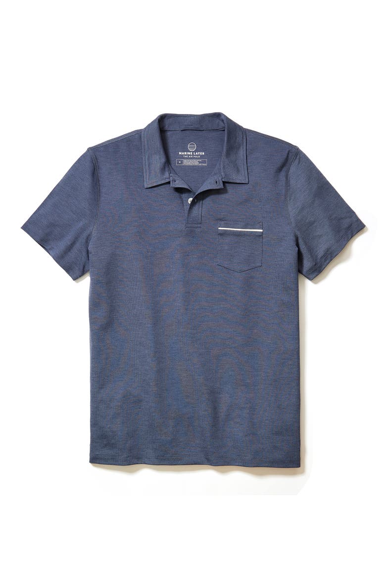 Air Pocket Performance Polo, Alternate, color, VINTAGE INDIGO