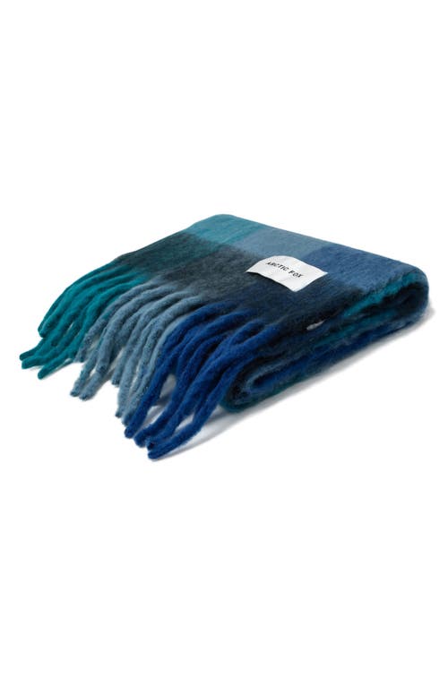 Arctic Fox & Co. Arctic Fox & Co The Reykjavik Check Fringe Scarf In Blue
