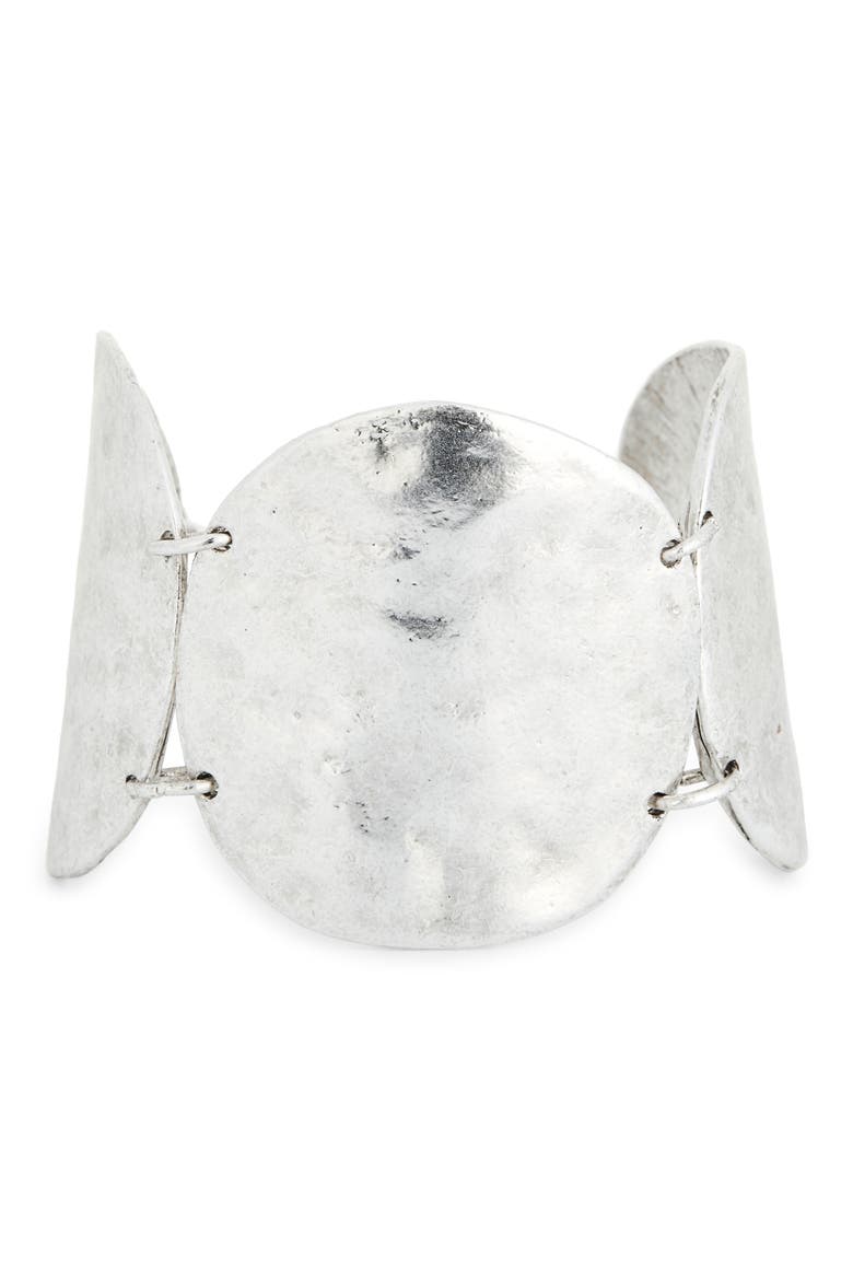 Statement Circle Bracelet, Main, color, SILVER