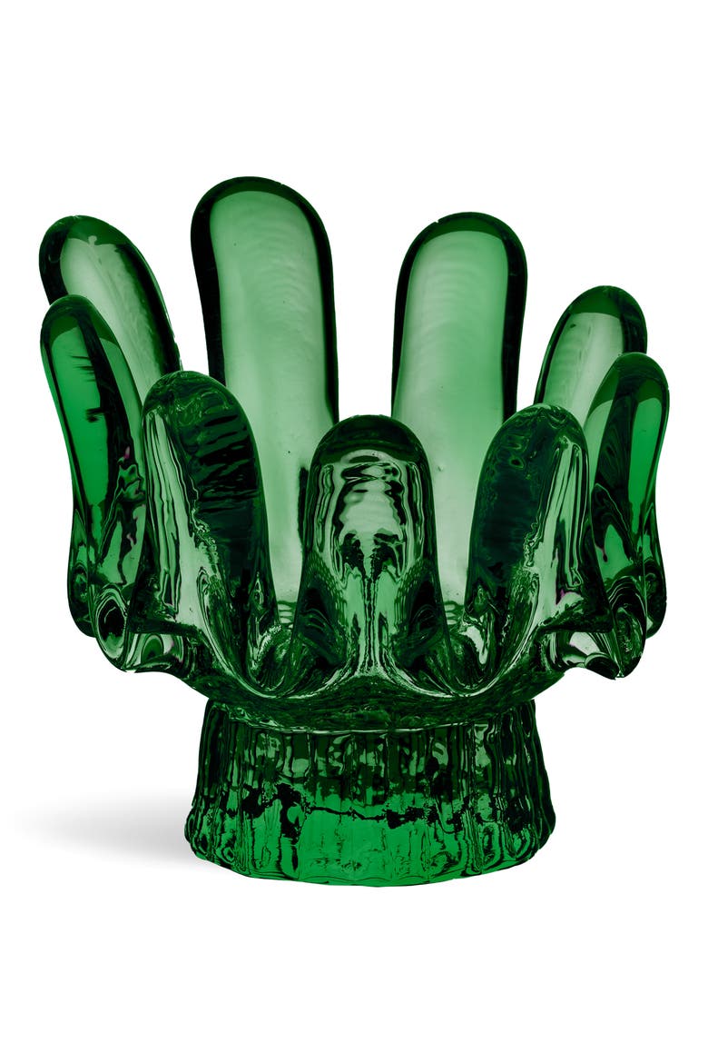 Sunflower Glass Votive Holder, Main, color, GREEN
