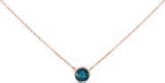 Haus of Brilliance 14K Rose Gold 2.0 Cttw Bezel Set Blue Diamond Solitaire Pendant Necklace