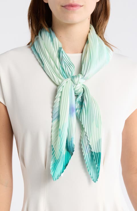 Pleated Satin Scarf