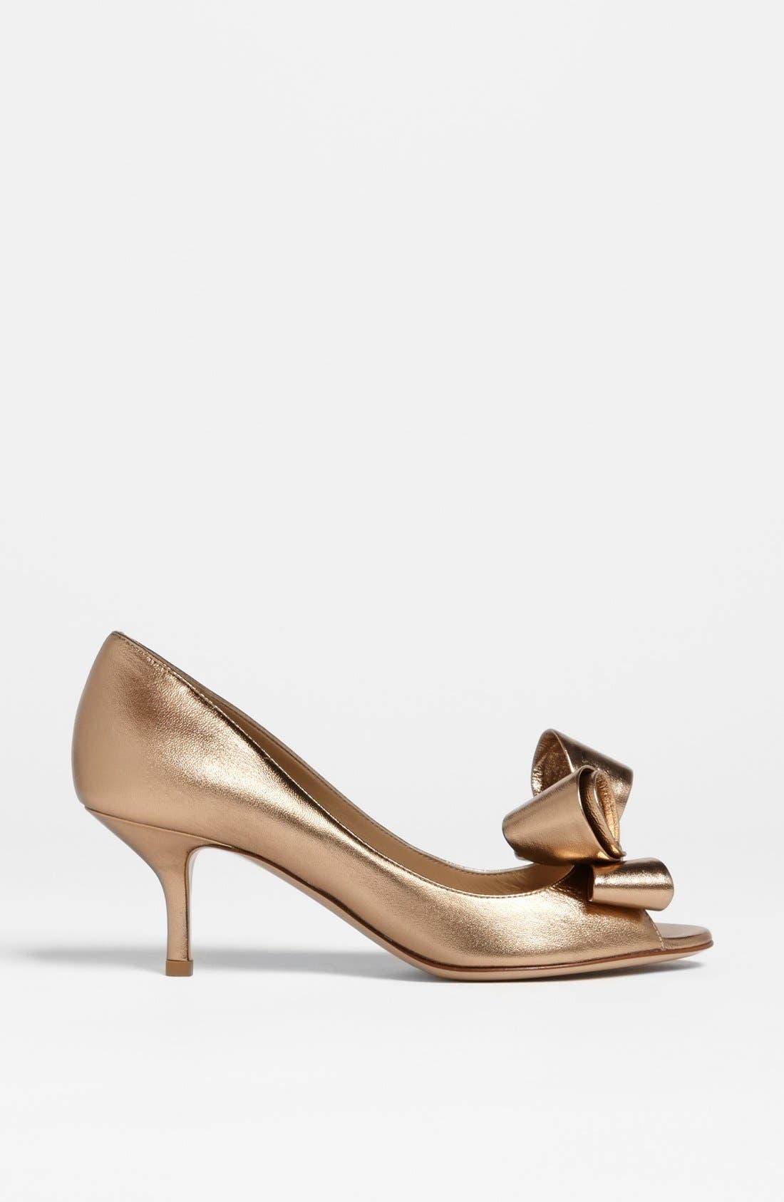 Valentino Garavani Metallic Nappa Couture Bow Pump, Alternate, color, 