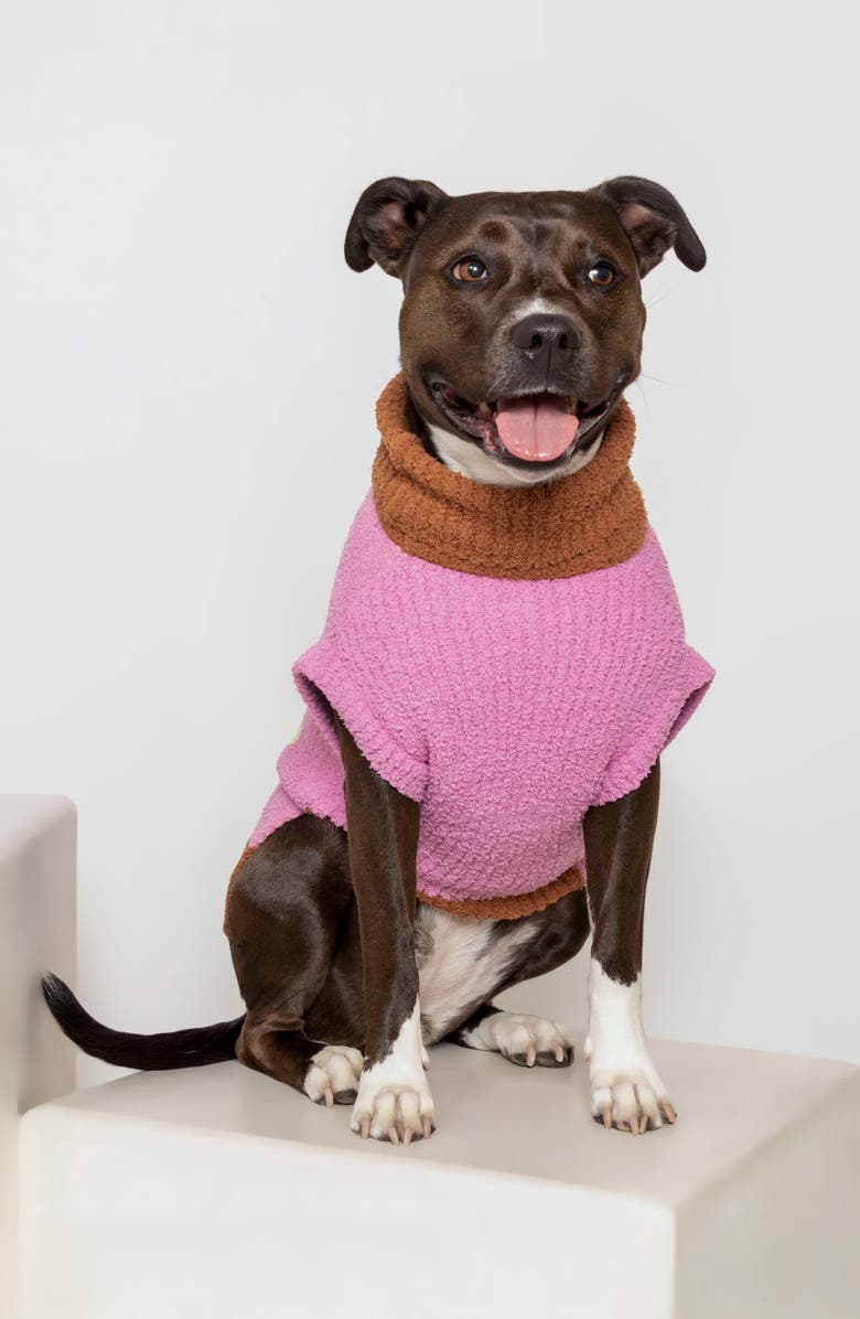 the furryfolks HEY! Turtleneck Pet Sweater, Alternate, color, Pink