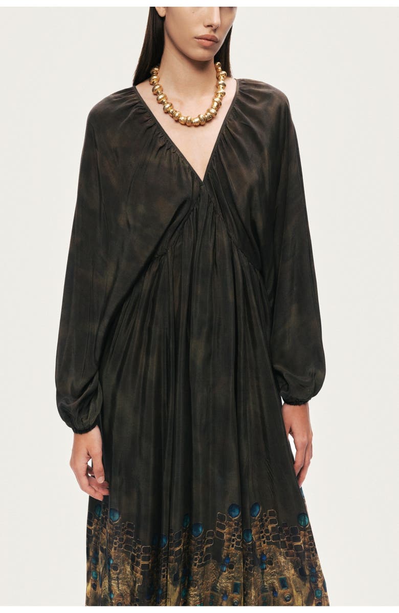 Nocturne Printed Long Sleeve Maxi Dress, Alternate, color, Multi-Colored