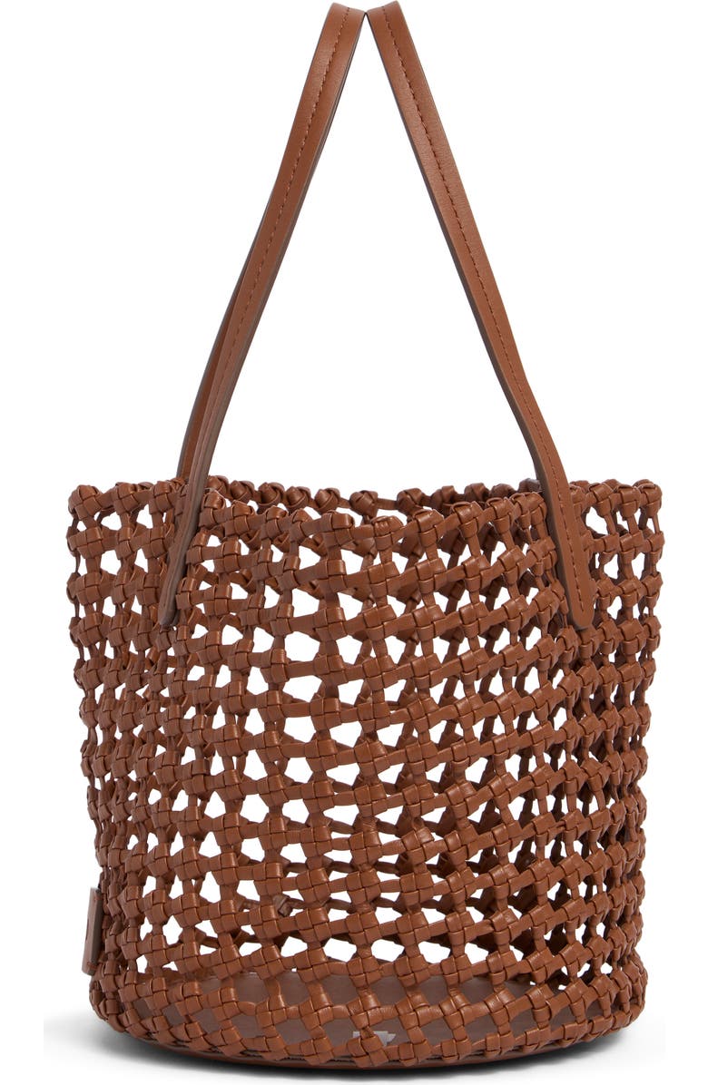 STAUD Caro Leather Bucket Bag, Alternate, color, Tan