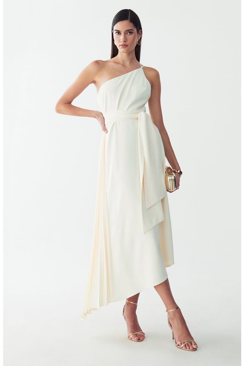 Gloss Midi Dress, Alternate, color, Off White