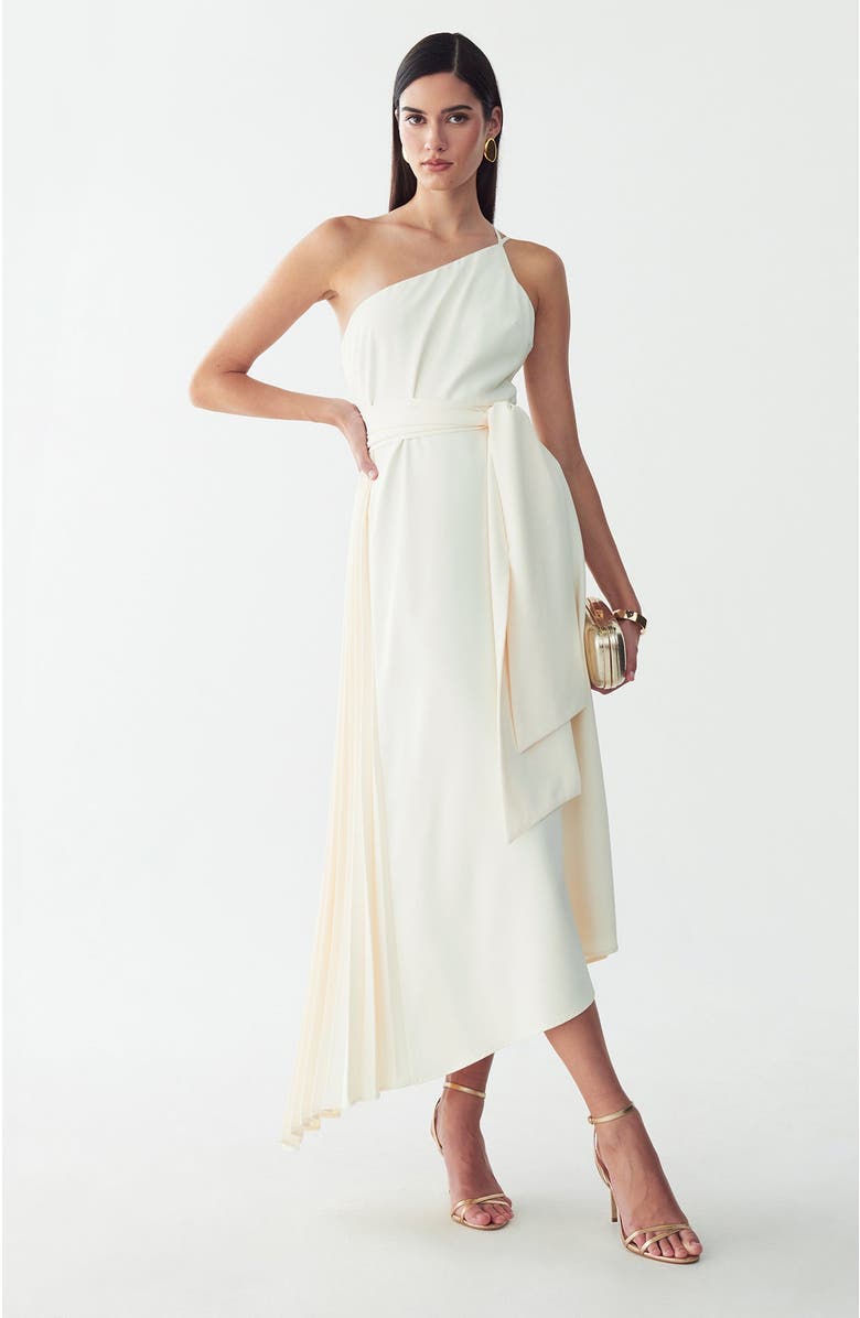 WILLA Gloss Midi Dress, Alternate, color, Off White