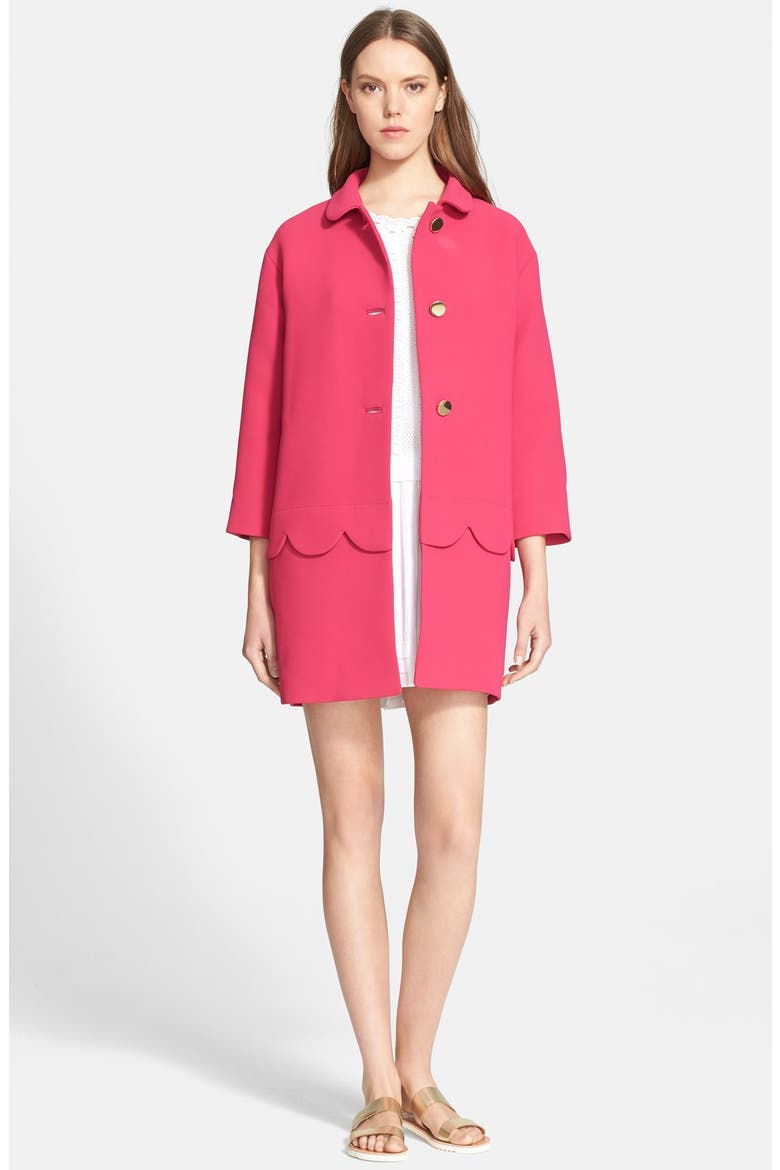 'talia' scallop coat, Main, color, SWEETHEART PINK