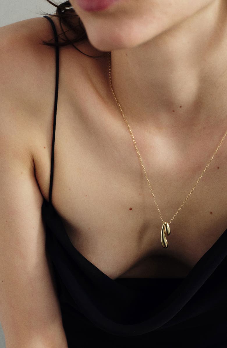 Kloto Snuggle Double Pendant Necklace, Alternate, color, Gold