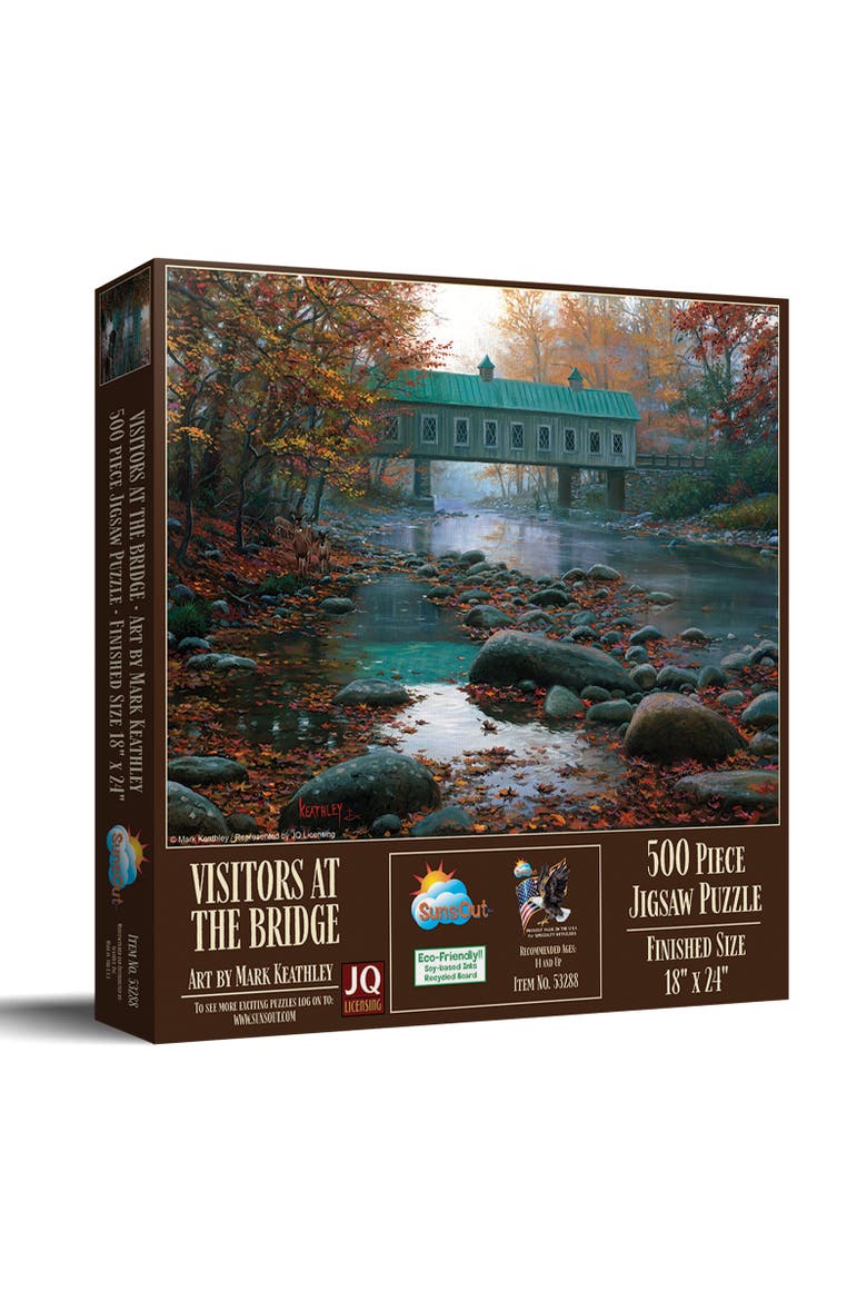 Visitors at the Bridge 500 piece Jigsaw Puzzle for Adults, Main, color, Multicolor