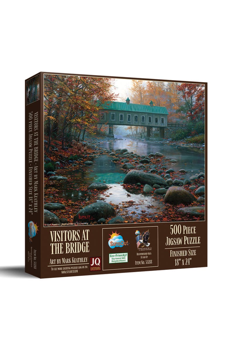 Sunsout Visitors at the Bridge 500 piece Jigsaw Puzzle for Adults, Main, color, Multicolor