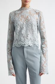 A.L.C. Margot Lace Mock Neck Top