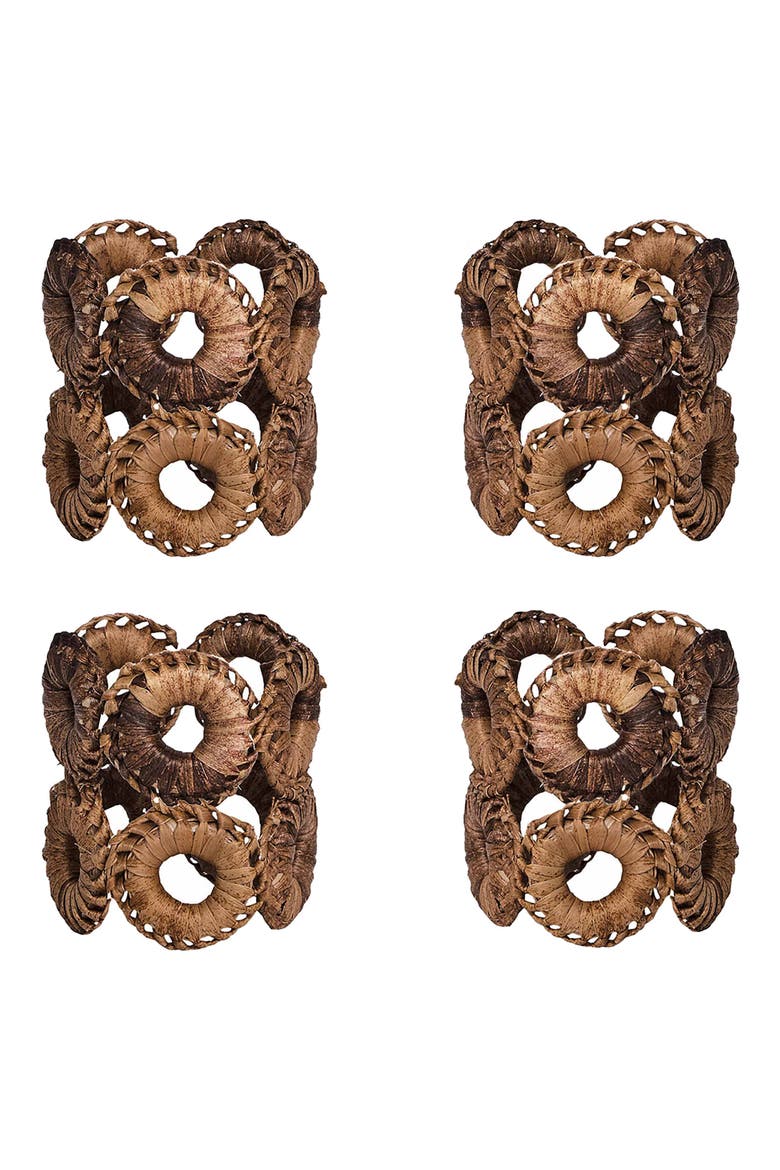 Rustic Ring Set of 4 Napkin Rings, Main, color, NATURAL