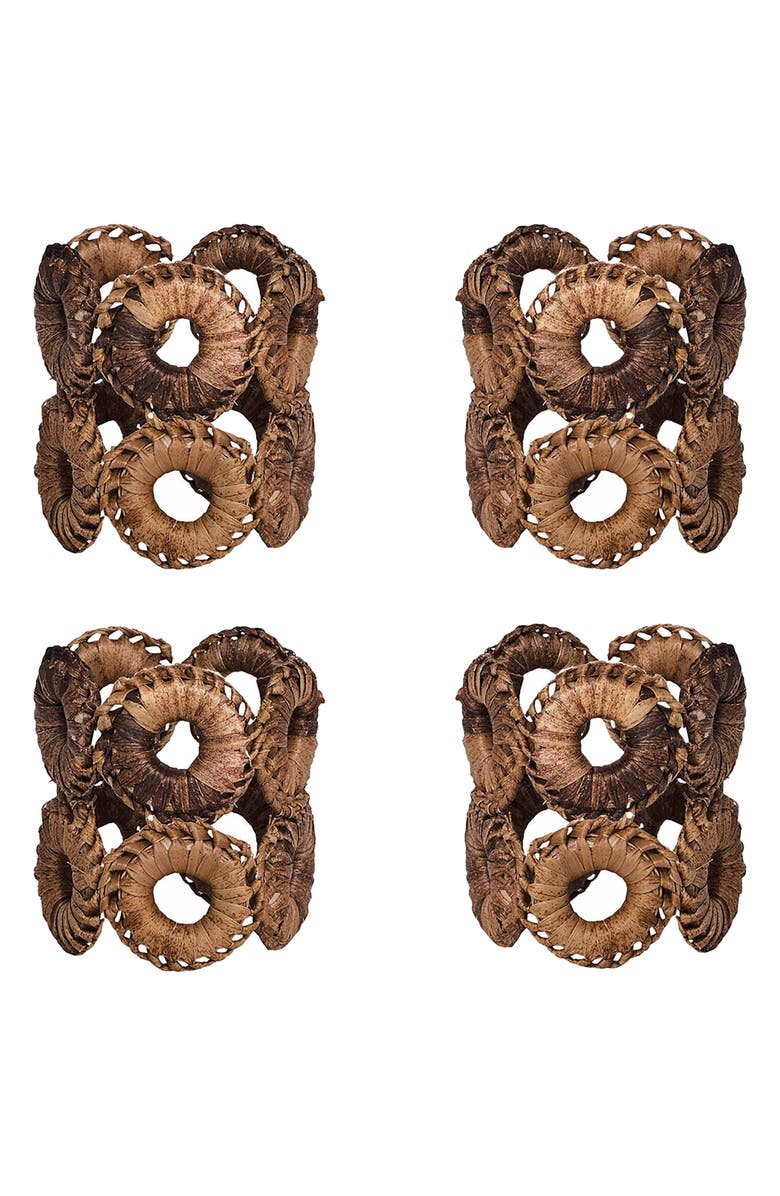 Juliska Rustic Ring Set of 4 Napkin Rings, Main, color, Natural