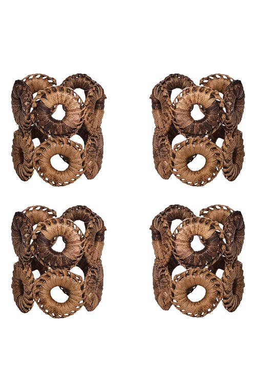 Juliska Rustic Ring Set Of 4 Napkin Rings In Brown