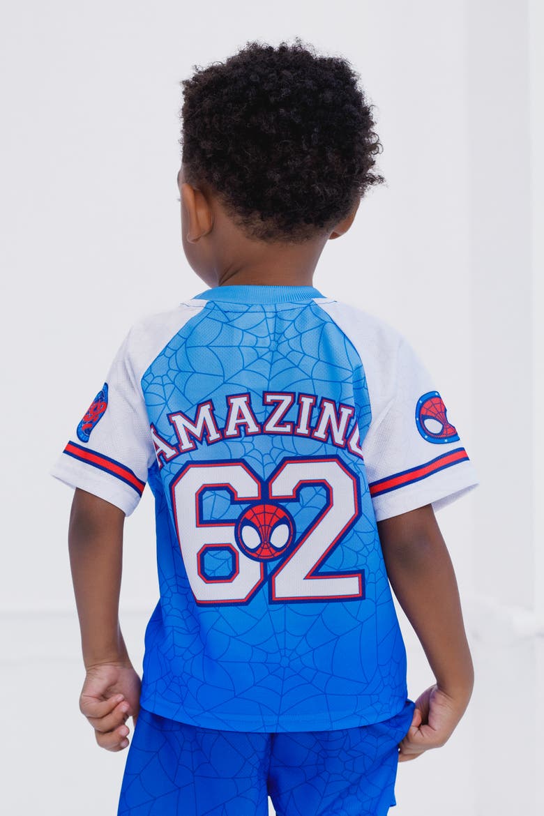 Spidey and His Amazing Friends 2-Piece Athletic Tee and Shorts Set, Alternate, color, Spidey Blue White
