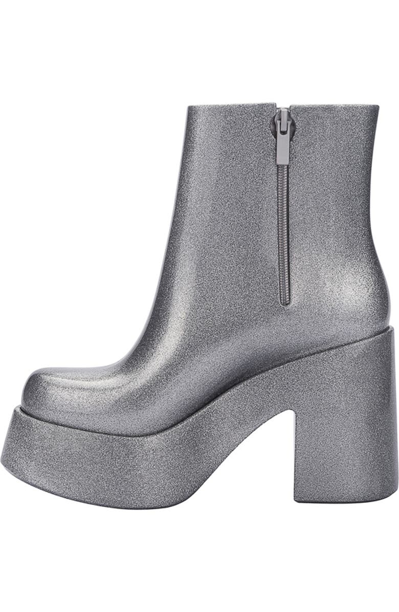 Melissa Nubia II Platform Bootie, Alternate, color, Glitter Clear Silver
