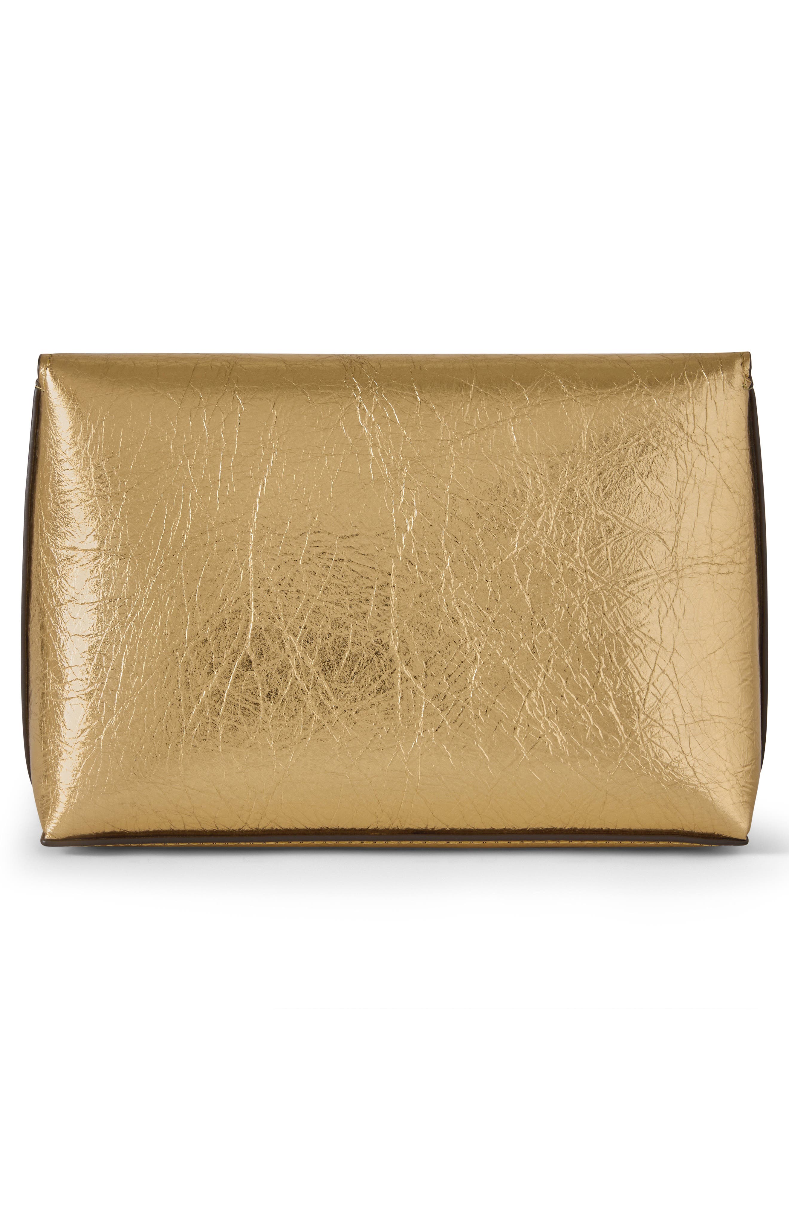 Darley Crinkled Metallic Leather Cosmetic Pouch, Alternate, color, SOMERSET GOLD