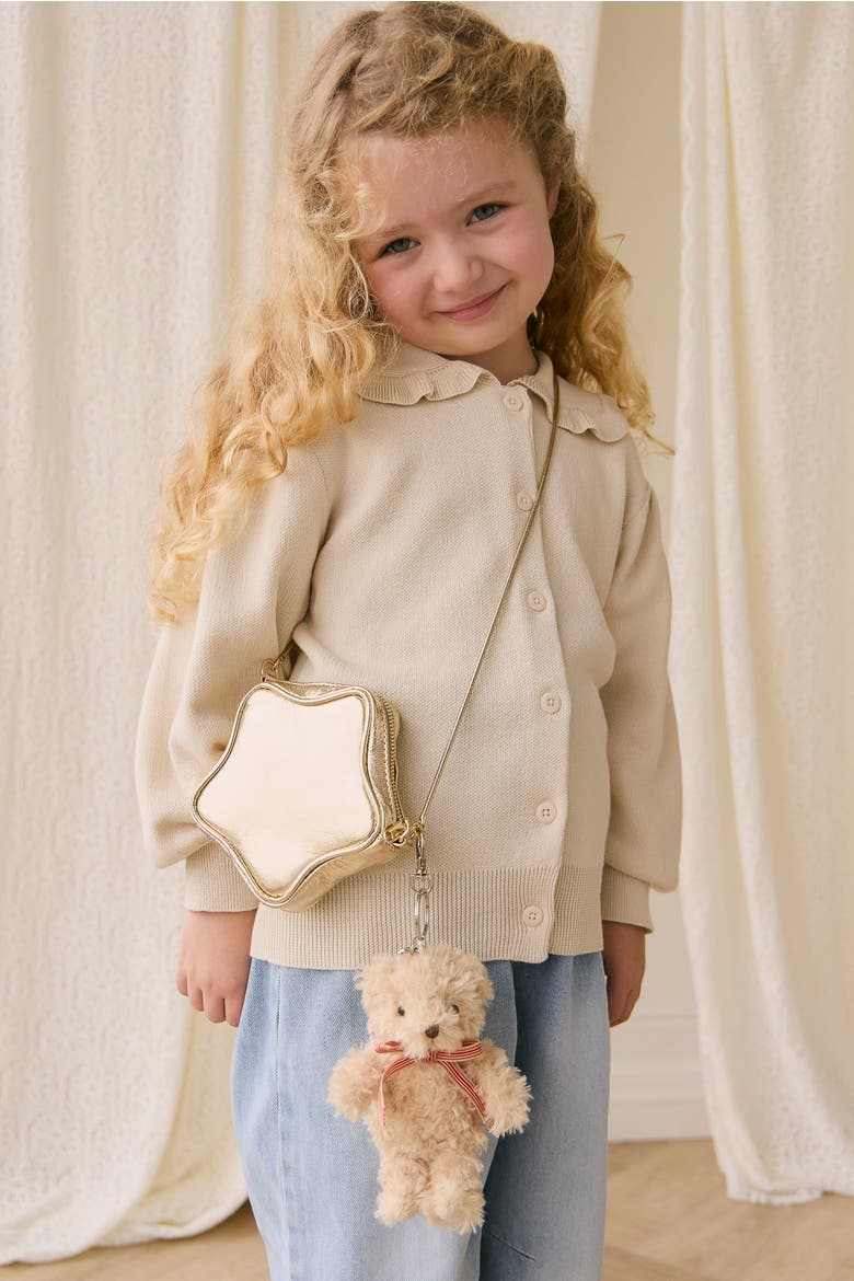 Arthur the Bear 6" Keychain with Red Bow, Alternate, color, Red stripe ribbon bow
