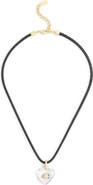 COACH Logo Heart Pendant Short Cord Necklace