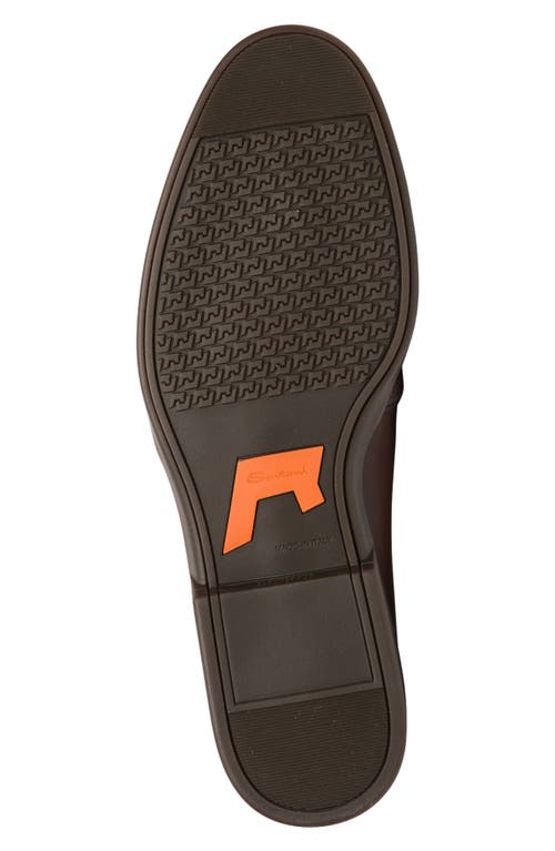 Santoni Moc Toe Loafer In Brown