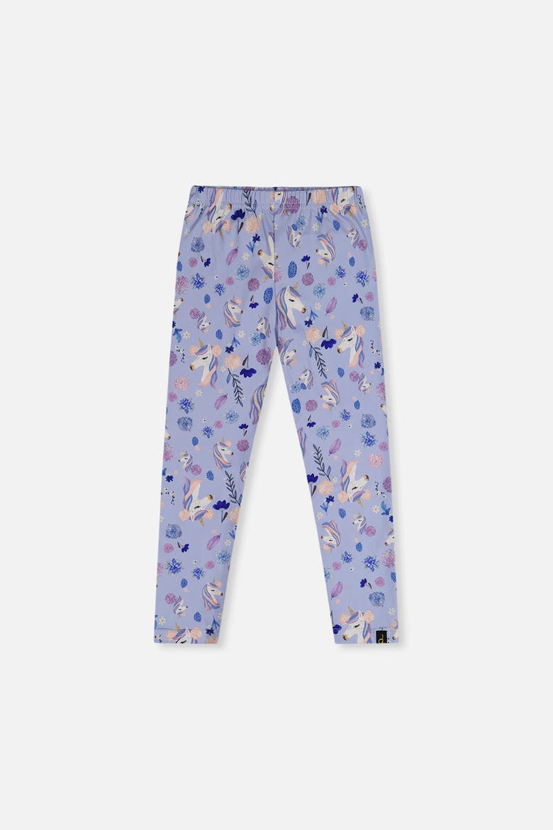 Allover Unicorn Soft Elastic Waistband Leggings, Main, color, Purple Unicorn Print