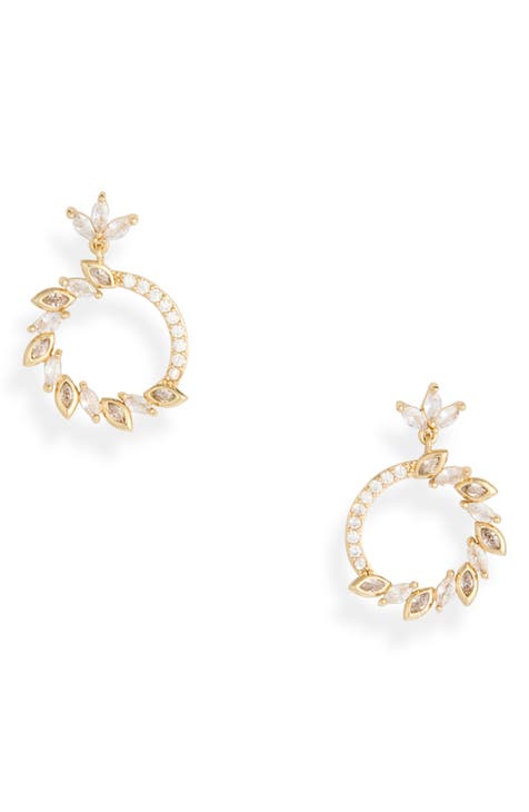 CZ Front Facing Hoop Earrings