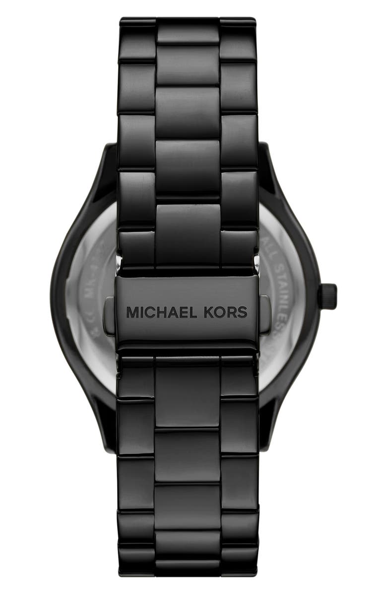 Michael Kors Slim Runway Bracelet Watch, 42mm, Alternate, color, Black