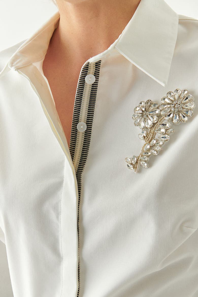 Zoya Embellished Shirt, Alternate, color, ECRU